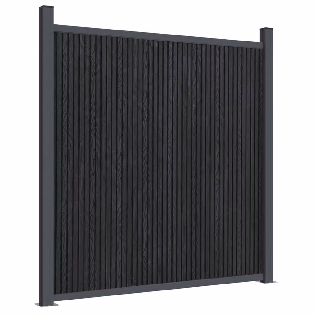 Berkfield Home Durable WPC and Aluminium Fence Panel, Grey, W: 1045 cm, H: 186 cm – 3