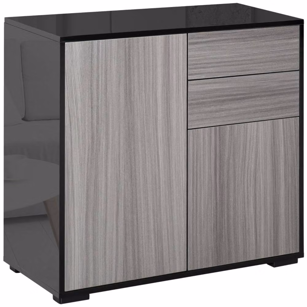 STILVORA Modern Grey and Black Sideboard with Push-Open Design, Width: 79 cm – 4
