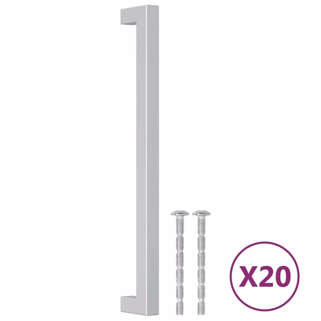 Berkfield Home Brushed Silver Stainless Steel Bar Cabinet Handles, 20 Pack – 2