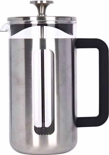 La Cafetiere Pisa Glass Cafetiere with Stainless Steel Frame, Grey