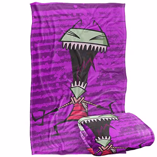 Invader Zim Scream Silky Touch Super Soft Fleece Throw Blanket, Purple, W: 91 cm, D: 147 cm