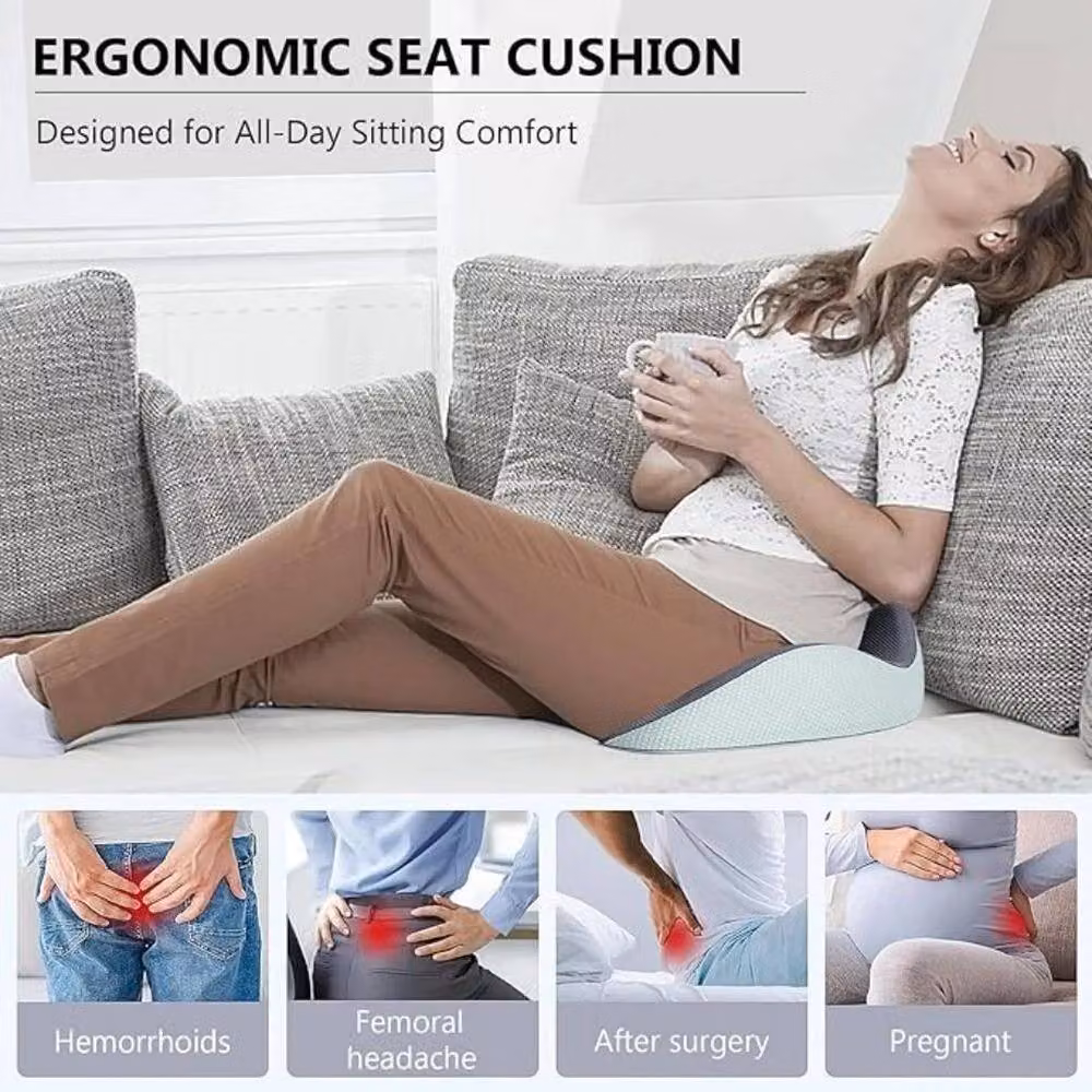 SPETLEK Memory Foam Seat Cushion for Back Pain in Grey, W: 100 cm x L: 190 cm – 2