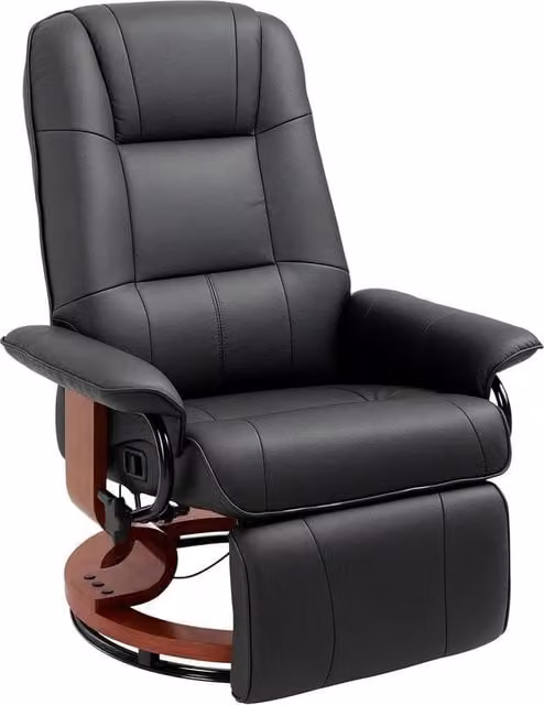FORGEVIO Ergonomic Office Recliner Sofa Chair in Black PU Leather – 1