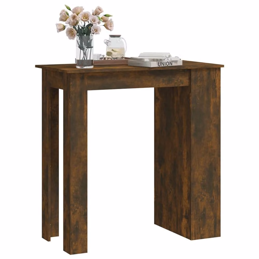Berkfield Home Bar Table with Storage Rack in Smoked Oak Brown, W/D/H: 102 x 50 x 103.5 cm – 3