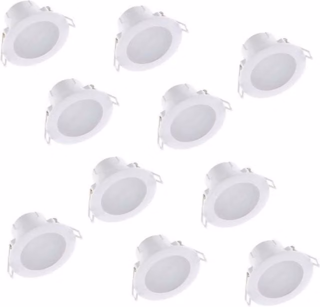 First Choice Lighting Set of 10 CCT LED Bathroom Recessed Downlights, White, IP44, Dimmable