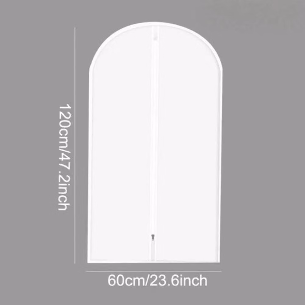 Ventryn Waterproof Garment Bag for Suit and Coat Storage, White and Transparent – 2
