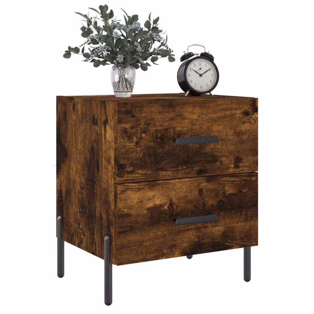 Berkfield Home Bedside Cabinet in Smoked Oak Brown, W/D/H: 40 x 35 x 47.5 cm – 3