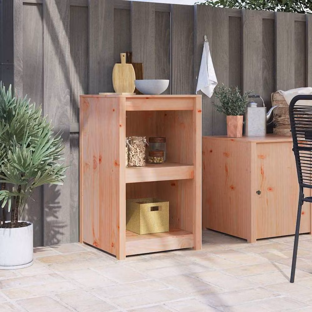 Berkfield Home Outdoor Kitchen Cabinet in Light Tan Solid Wood, W/D/H: 55 x 55 x 92 cm – 2