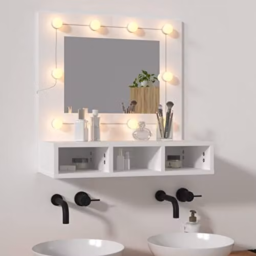 vidaXL LED Mirror Cabinet in White, W/D/H: 60 x 31.5 x 62 cm – 2