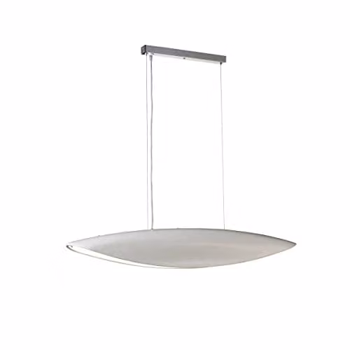 Netlighting Pasion Rectangular 6 Light Suspended Pendant in Gloss White and Polished Chrome with E27 Base