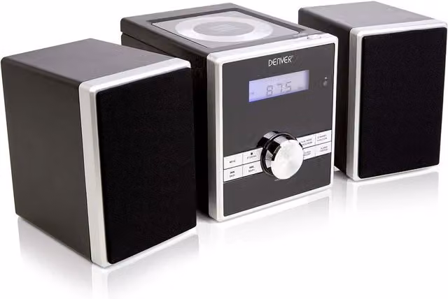 Denver MCA-230 Micro HiFi System with Clock Alarm, Black