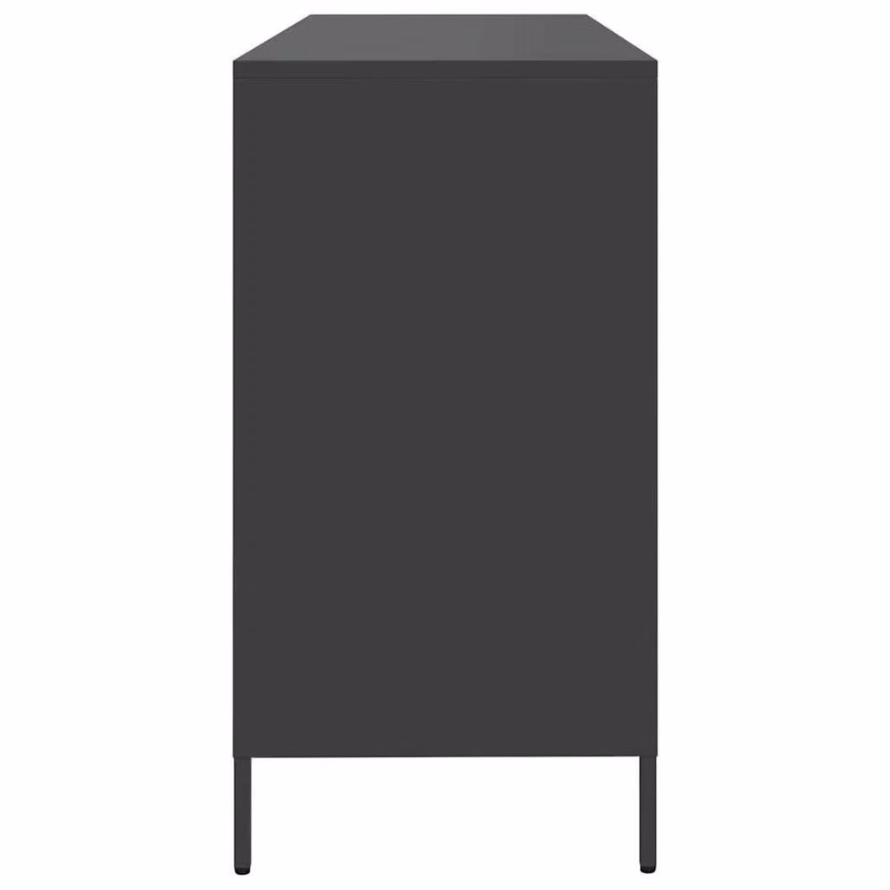 Berkfield Home Industrial Sideboard in Matt Black Cold-rolled Steel, W/D/H: 135 x 39 x 73.5 cm – 4