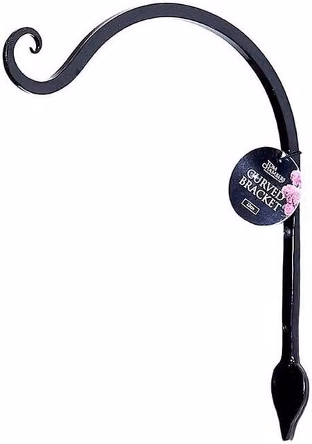 Tom Chambers Black Hanging Curved Garden Basket Bracket with Leaf Detail 23cm – 2