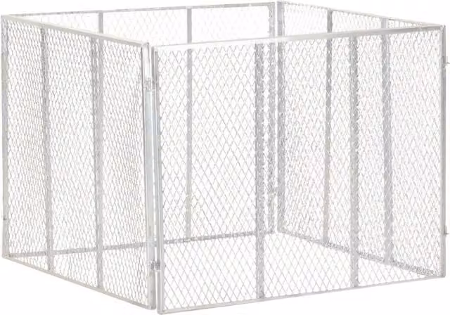 Berkfield Home Garden Composter in Silver Galvanised Steel, W/D/H: 100 x 100 x 77 cm