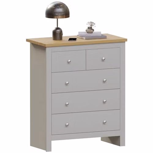 Vida Designs Arlington 3+2 Chest of Drawers Modern Bedroom Storage Cabinet in Grey – 2