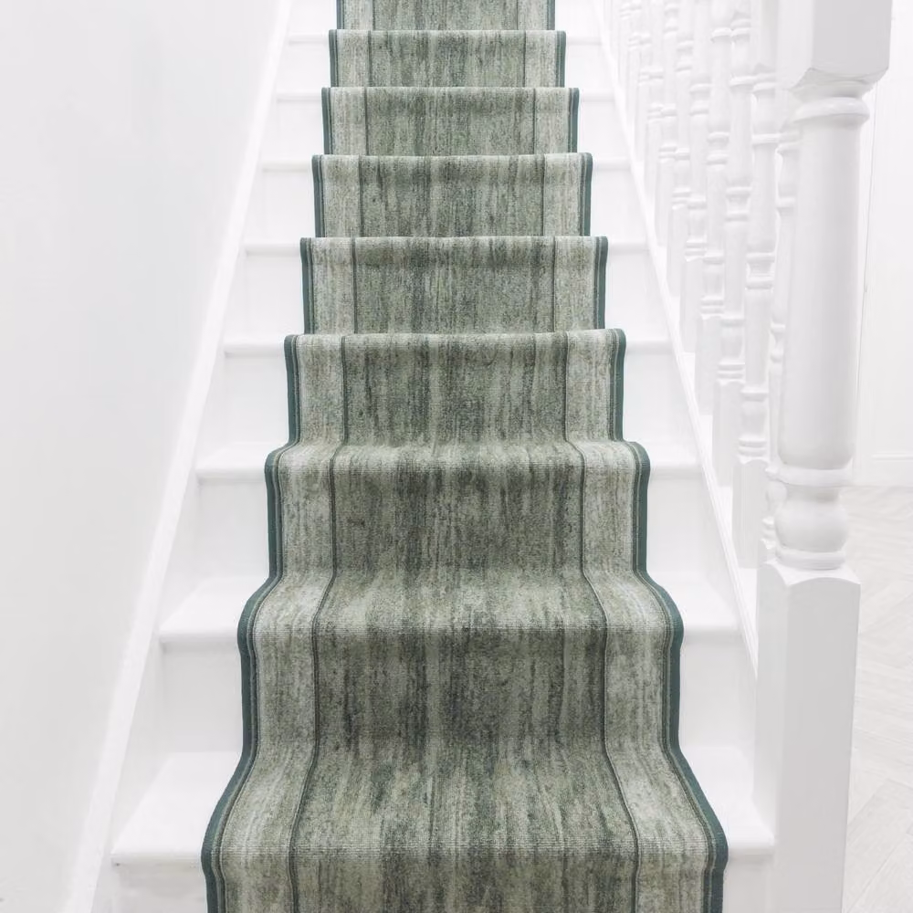 runrug Rama Stair Runner Carpet, Green, W: 66 cm, L: 720 cm – 3