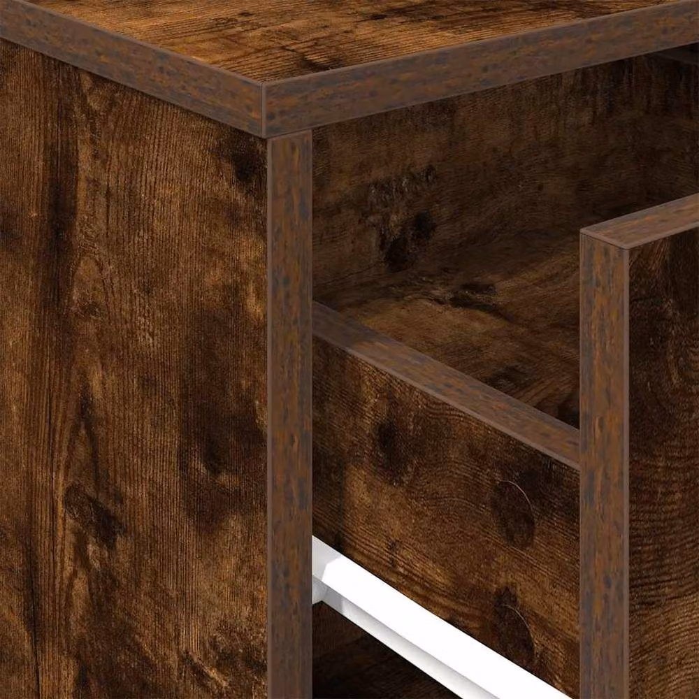 Berkfield Home Durable Bedside Cabinet with Drawer in Smoked Oak Brown, W/D/H: 40 x 34 x 50 cm – 6