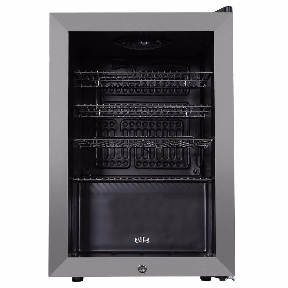 Kahla 62 Litre Under Counter Drinks Cooler with Glass Door and Adjustable Temperature in Silver – 7