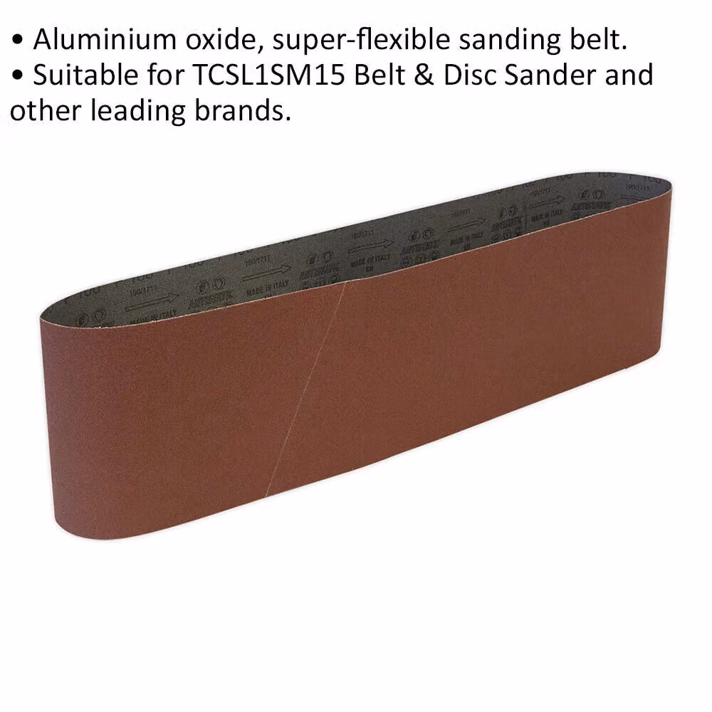 Loops PREMIUM 100 Grit Aluminium Oxide Sanding Belt, W: 150 mm x L: 1220 mm – 2