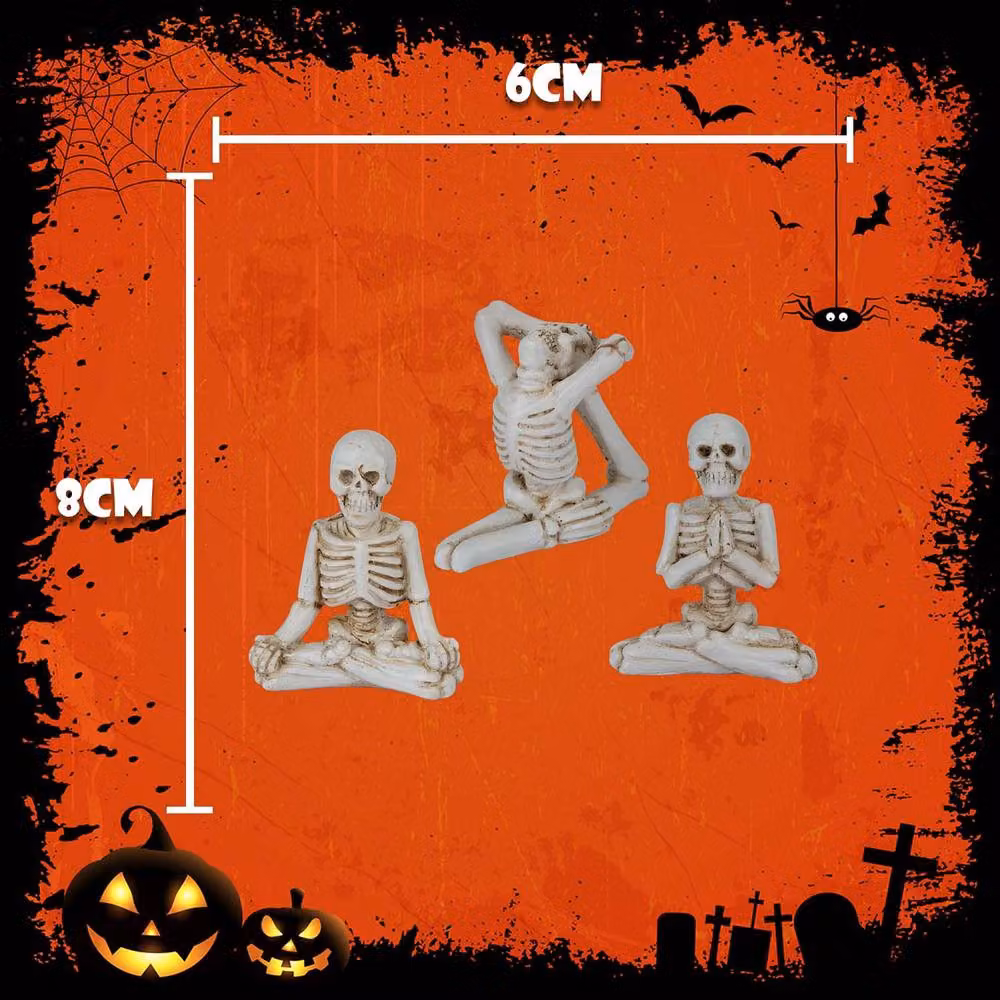 VFM e-Store Halloween Skeleton Tabletop Decorations, 3 Pack, White – 2