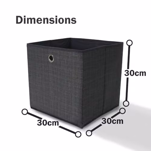 Libbi Lou Fabric Storage Cube Boxes Set of 6, Grey, W/D/H: 30 x 30 x 30 cm – 4
