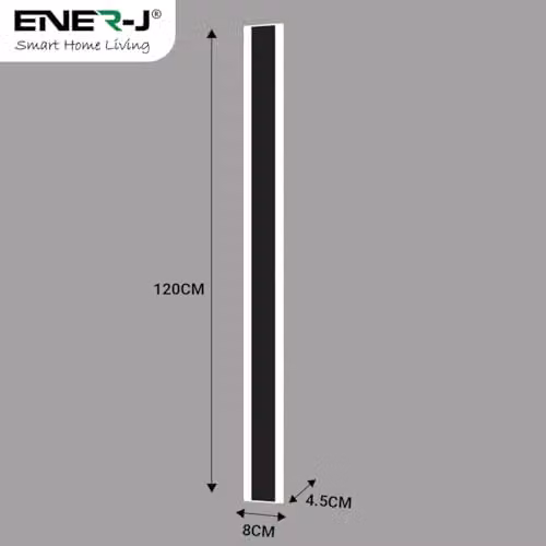 ENERJ Modern Outdoor LED Wall Light, 60W CCT Tunable and Dimmable Linear Sconce with Remote Control, IP65 Waterproof Matte Black Architectural Lamp, Length: 120 cm – 5