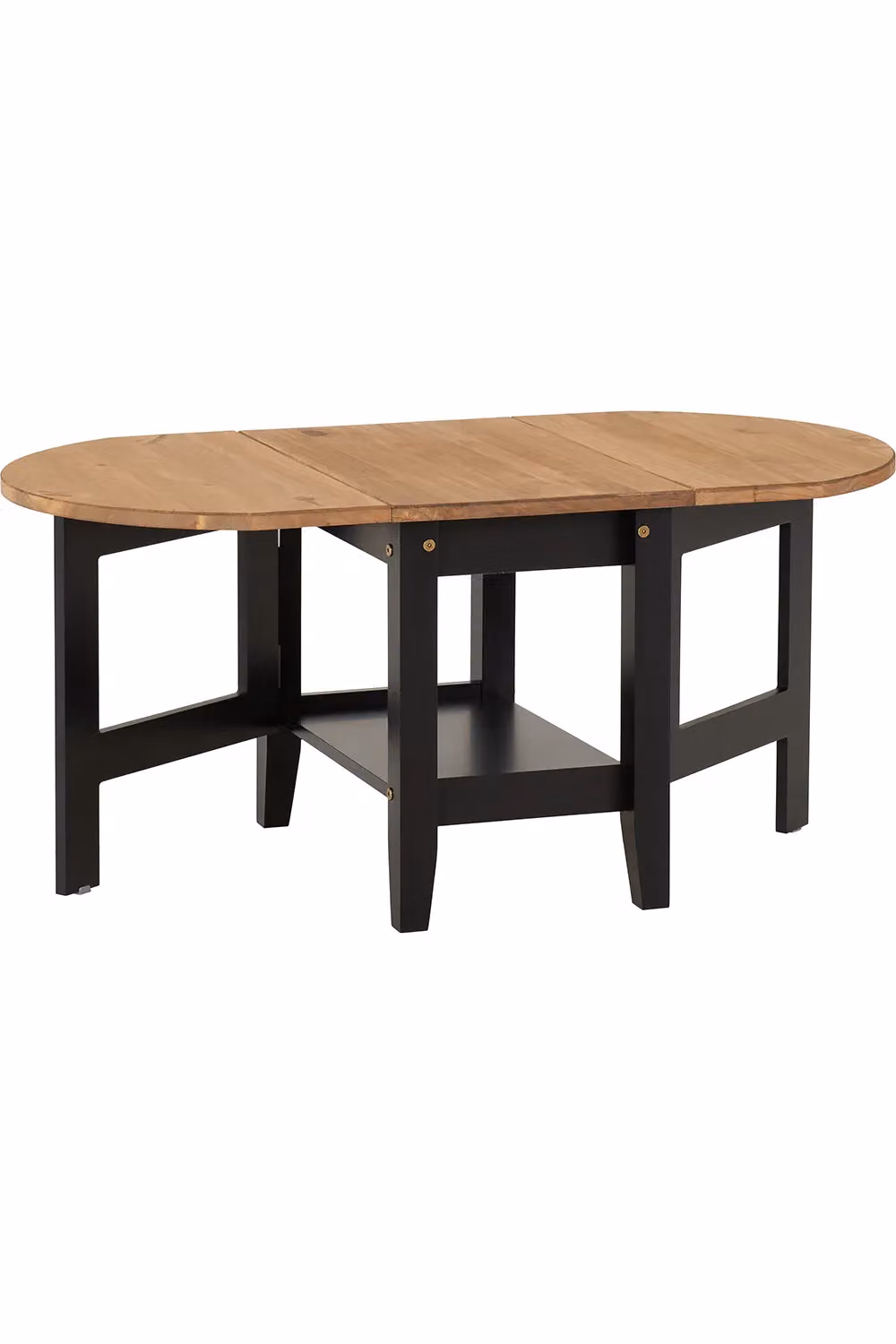 Seconique Santos Drop Leaf Coffee Table in Black and Waxed Pine, W/D/H: 100 x 55 x 45 cm – 7