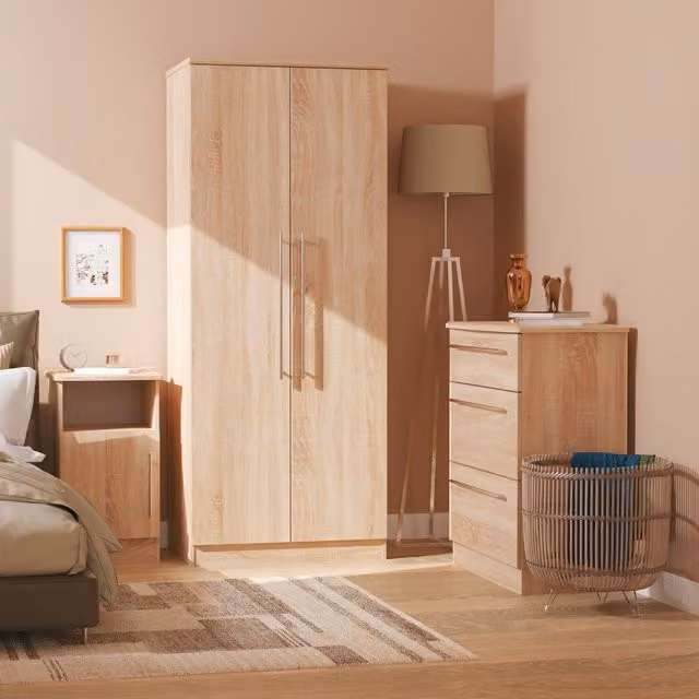 Sherwood 3 Piece Bedroom Set in Bardolino Oak and Brown