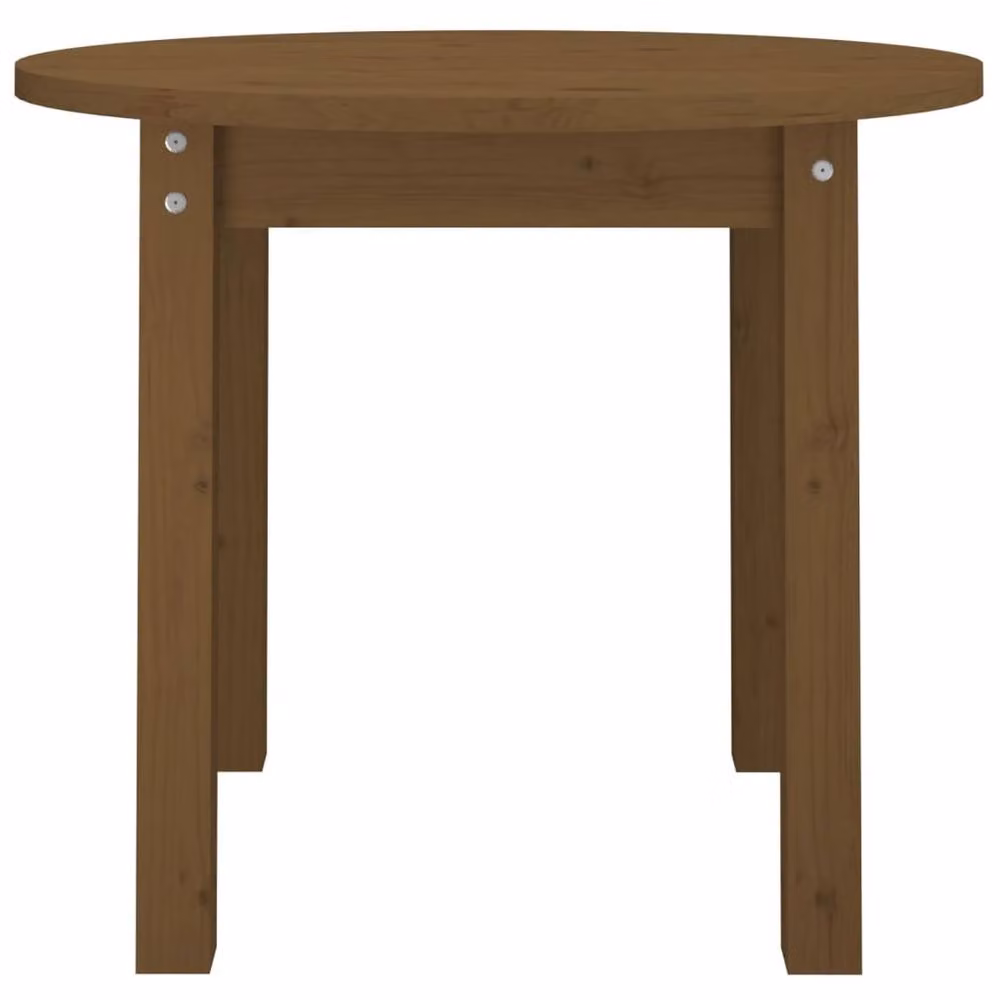Berkfield Home Round Solid Wood Pine Coffee Table in Honey Brown, W/D/H: 55 x 45 x 45 cm – 4