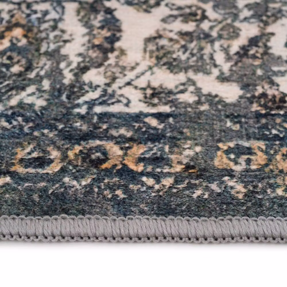 Kukoon Sage Green Floral Washable Rug, W x D: 160 x 230 cm – 7