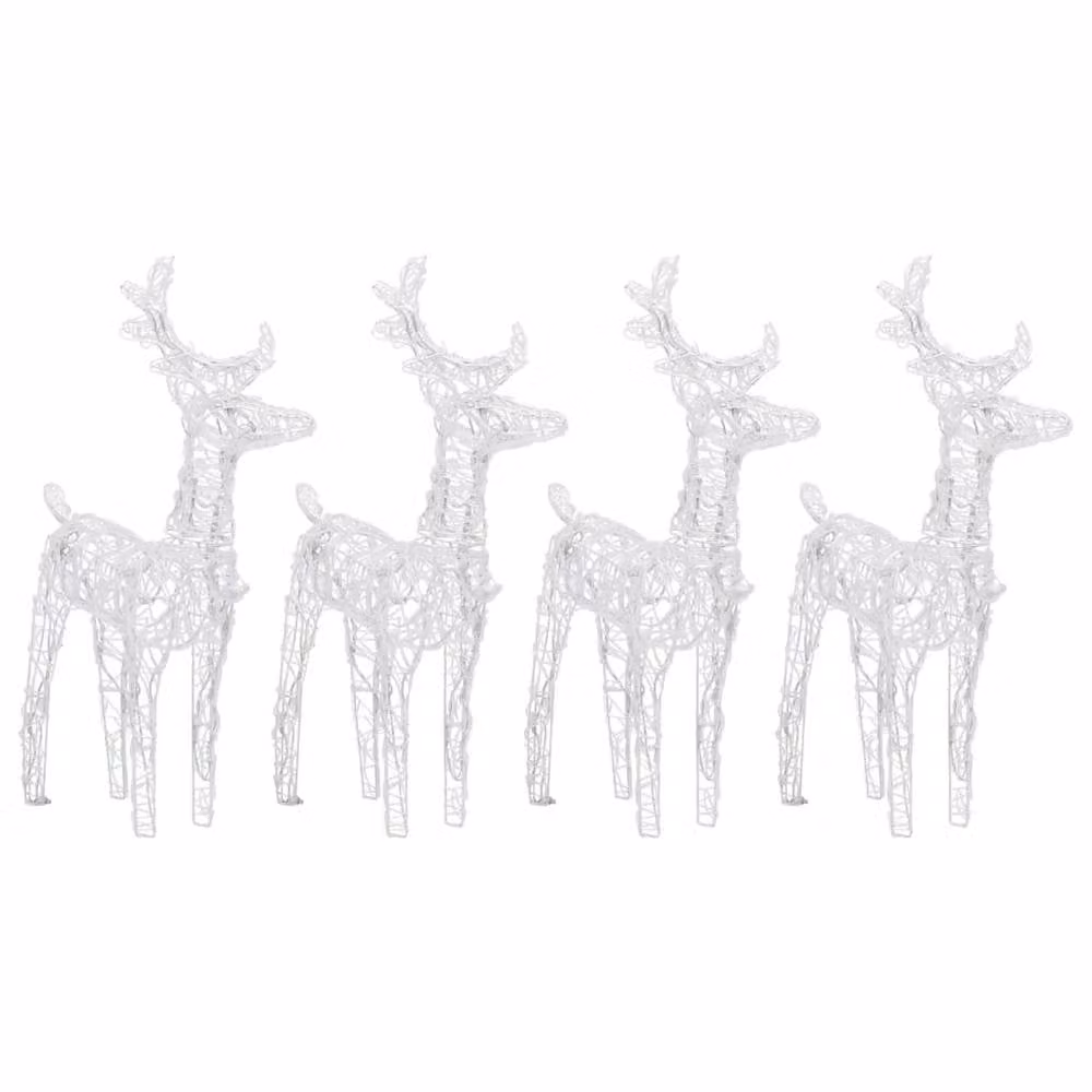 Berkfield Home Christmas Reindeer Acrylic Lights, Blue, 4 Pieces, 160 LEDs
