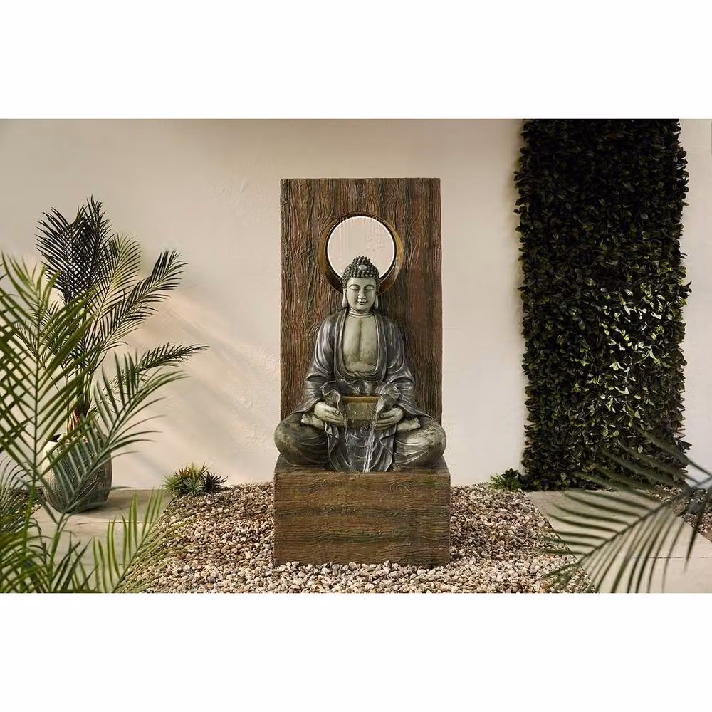 Altico Garden Products Ltd Halo Buddha Water Feature, Brown, W: 69 cm, D: 56 cm, H: 152 cm – 2