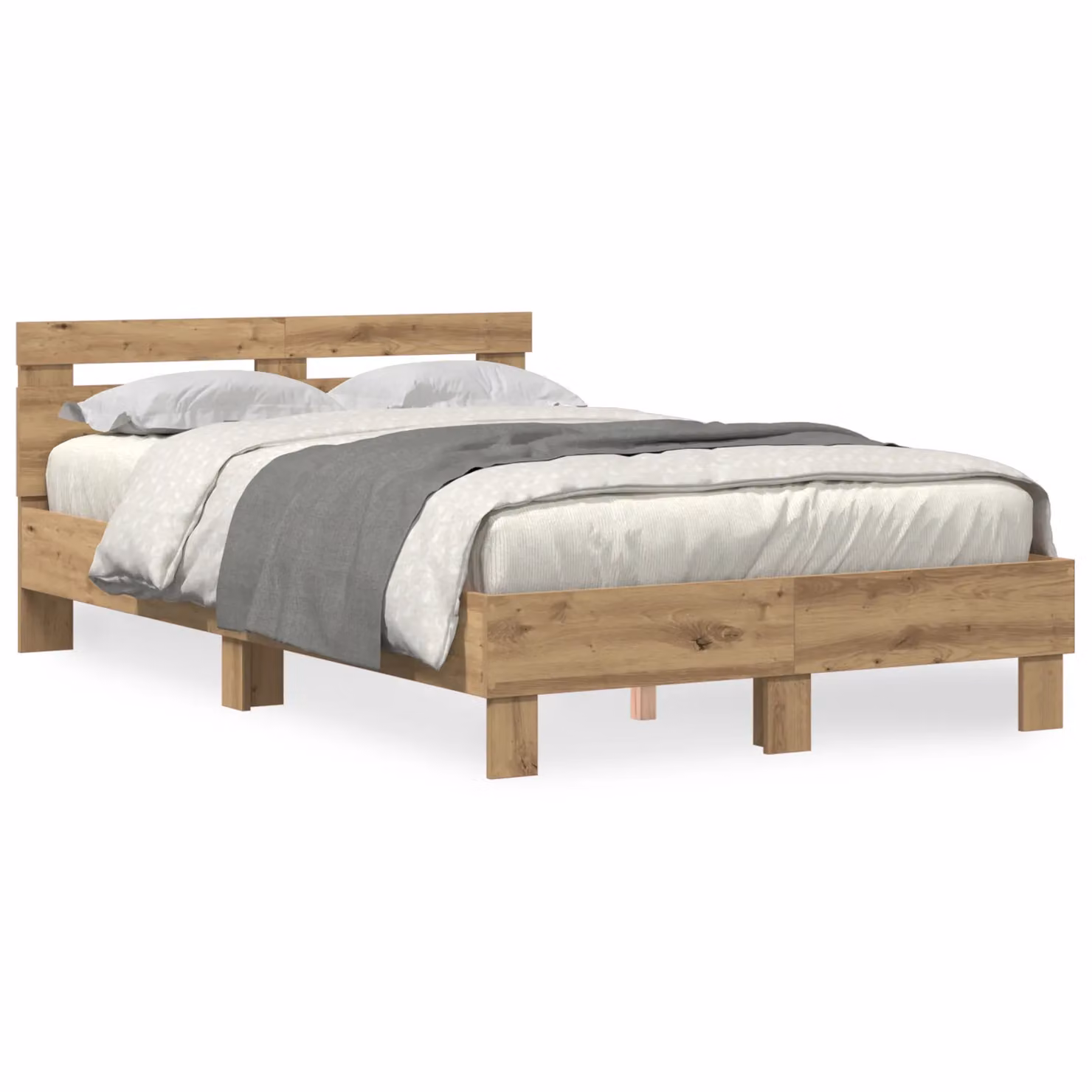 Berkfield Home Artisan Oak Bed Frame in Beige, W/D/H: 120 x 190 cm – 2