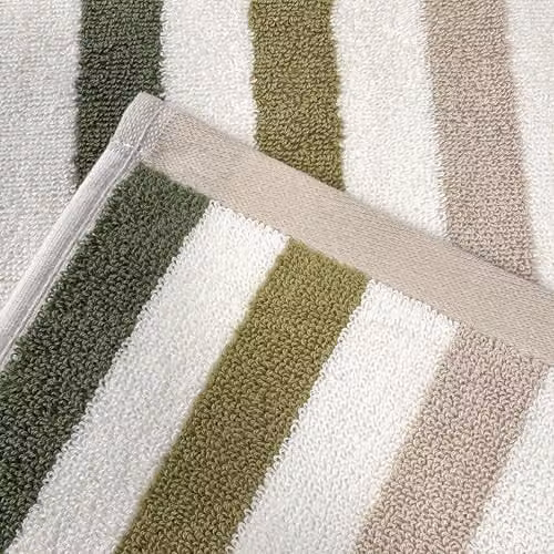 Allure Bath Fashions Cali Striped Cotton Bath Sheet in Green, W/D/H: 150 x 90 x 0 cm – 4