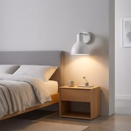 Nordlux Pop Modern White Metal Dome Wall Light with E27 Socket – 2