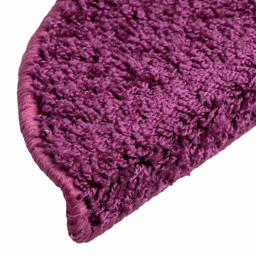 Berkfield Home Self-Adhesive Carpet Stair Treads, 15 Pieces, Purple, W/D/H: 56 x 17 x 3 cm – 5