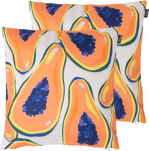 Icon Papaya Fruit Orange Square Outdoor Cushion Set of 2