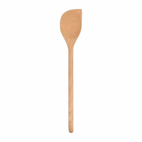 Argon Tableware Brown Wooden Scraper Spoon, Heat Resistant and Non-Scratch Cooking Spoon