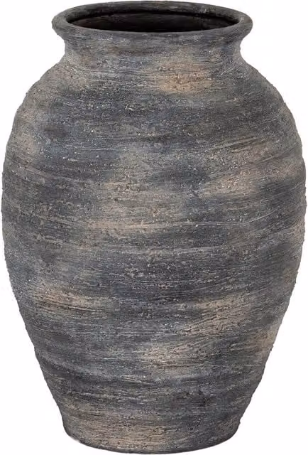 Hill Interiors Marra Olpe Ceramic Tabletop Vase in Black, Grey and Yellow