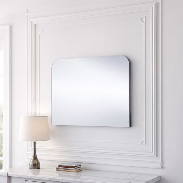 Yearn Radius Curved Mantle Wall Mirror in Black