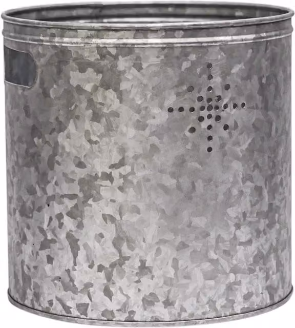 Ivyline Star Indoor Planter in Grey Galvanised Steel, H 28 cm x W 28 cm – 1
