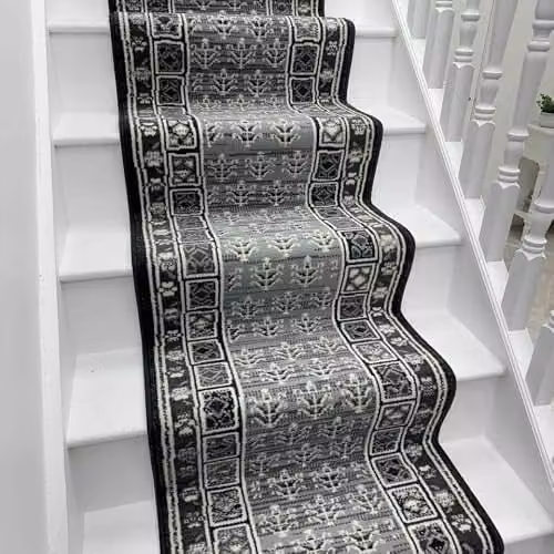 runrug Mayan Stair Runner, Dark Grey, W: 60 cm, L: 690 cm – 1