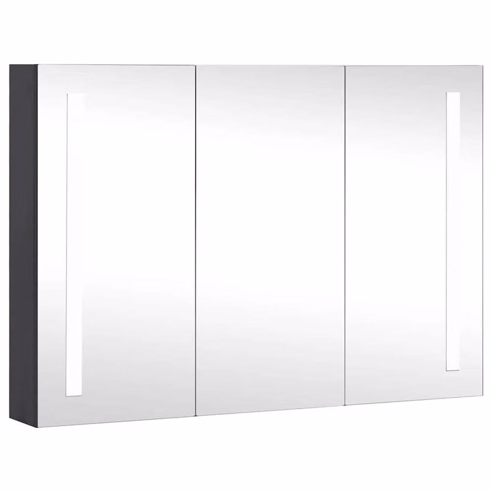 Berkfield Home LED Bathroom Mirror Cabinet in Black, W/D/H: 89 x 14 x 62 cm – 2