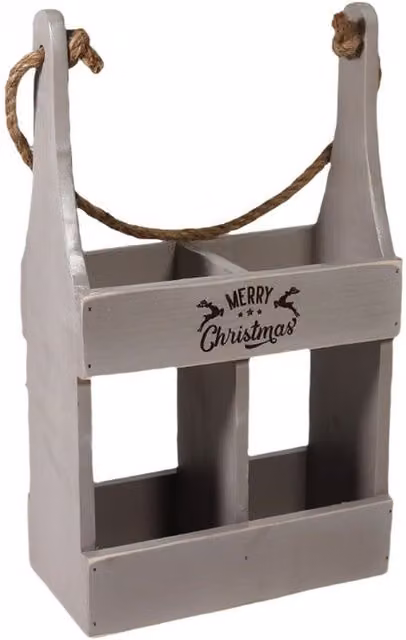 Minster 2 Bottle Wine Holder in Rustic Grey, W: 21 cm, D: 10 cm, H: 39 cm – 1