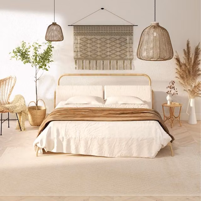 The Rug House Hand-Tufted Scandinavian Diamond Area Rug in Beige and Yellow