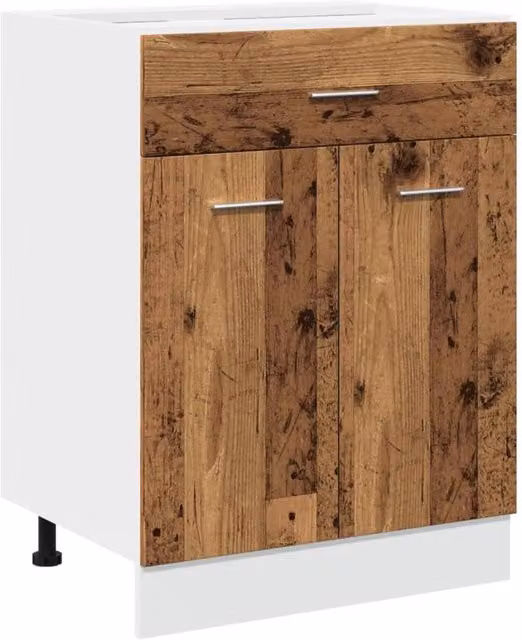 Berkfield Home Lyon Kitchen Base Unit with Drawers and Hinged Doors, Brown, W: 60 cm, D: 46 cm, H: 81.5 cm