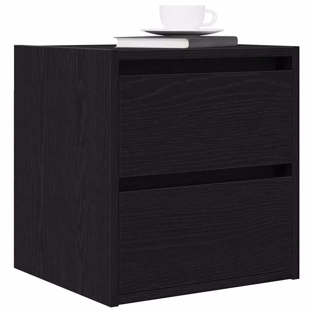 Berkfield Home Wall-mounted Bedside Cabinets, 2 Pack, Black Oak, W: 38 cm, D: 34 cm, H: 40 cm – 4