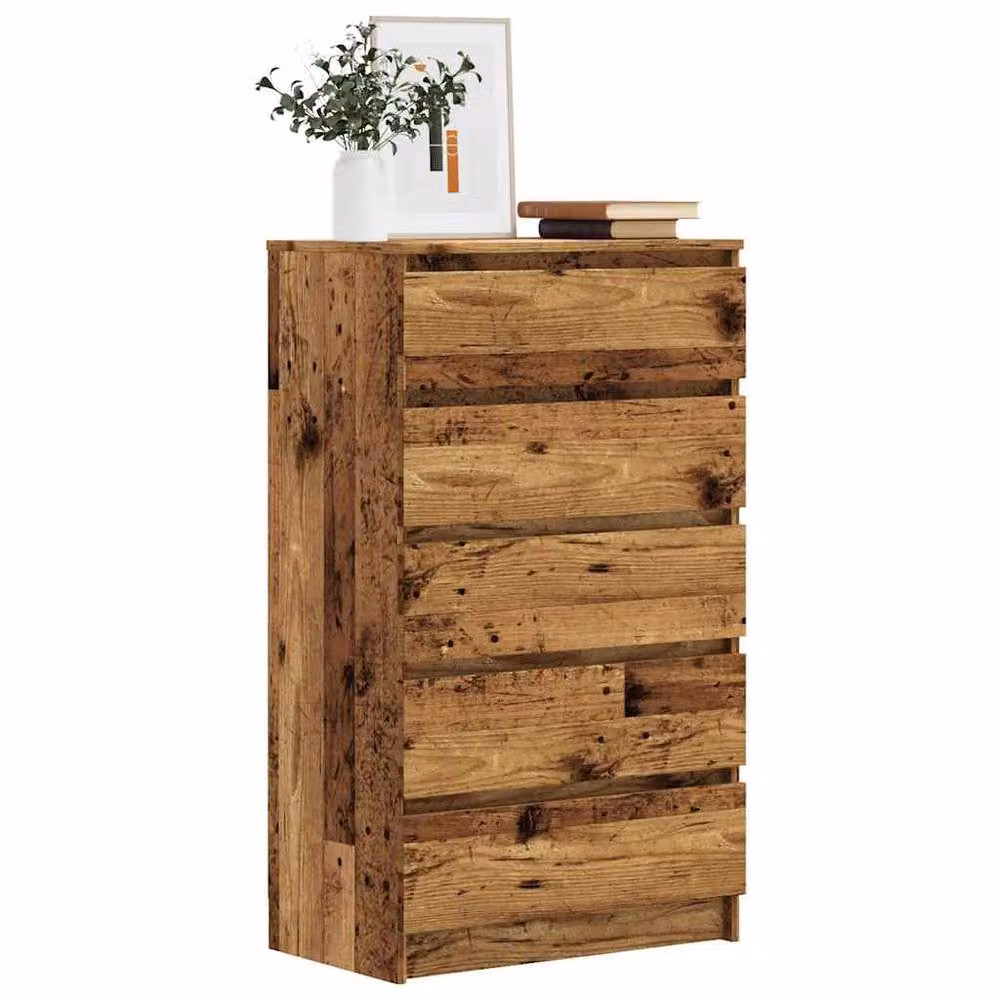 Berkfield Home Drawer Cabinet in Old Wood Brown, W/D/H: 60 x 36 x 103 cm – 2