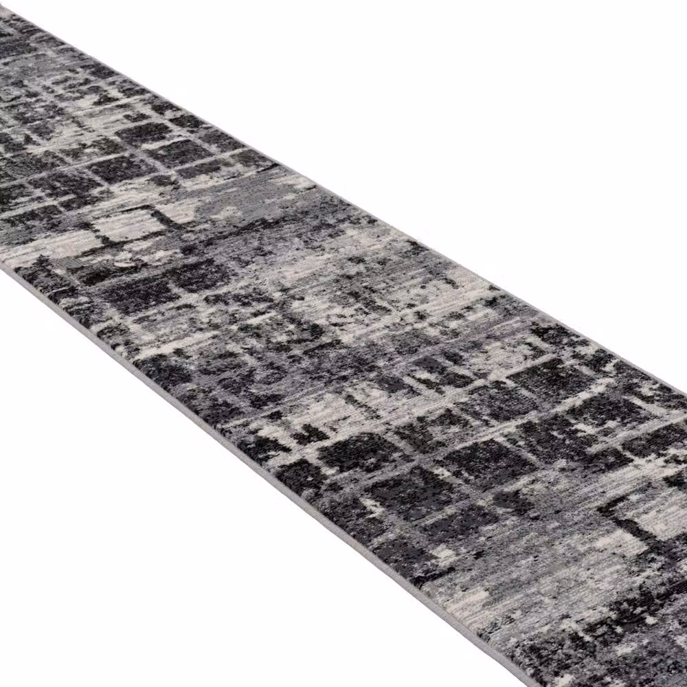 Kukoon Grey Mottled Hallway Runner Rug, Modern Abstract Rectangular Stair Carpet, W: 70 cm x L: 91 cm – 5