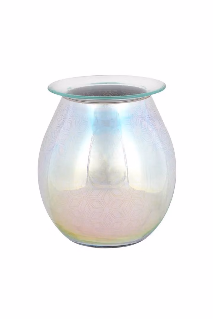 KDMD 3D Geometric Flower Light Up Electric Oil Burner in Silver and Multicolour